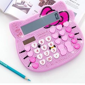 Hello Kitty Pink Rhinestone Calculator, Hello Kitty Calculator, Cat Calculator